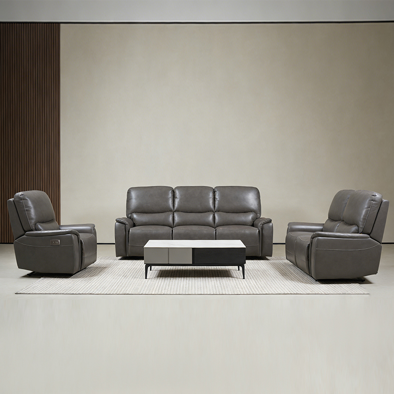 Modulär design i konstläder power recliner soffset